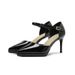 8088-10A Pointed Stiletto Heels One Strap Closed Toe Hollow High Heel Sandals Waterproof Platform Single Shoes Women_vogvips.com