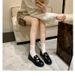 Autumn Retro Gold Buckle Single Shoes Thick Heel Platform Small Leather Shoes British Style Loafers Women_vogvips.com