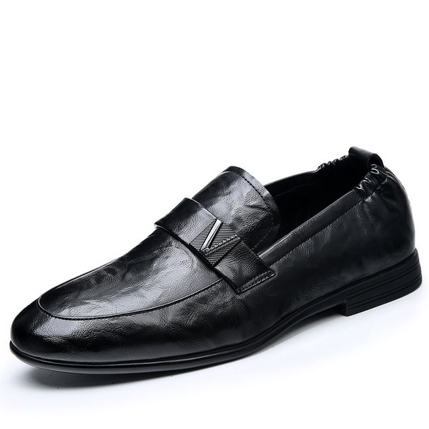 High-End Soft Sole Formal Business 2024 New Korean Style Black Leather Men's Casual Wedding Shoes Trendy_vogvips.com