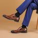 Euro Step Men's Top Layer Cowhide Business Formal Men Genuine British Brogue Carved Wedding Shoes Pure Leather_vogvips.com
