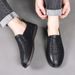 Leather Spring And Autumn Slip-On Driving Casual Surface Soft Sole Daily Wear Flat Breathable Foreign Trade Business_vogvips.com