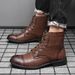 New Autumn Winter Martin Fashion Large Size Pointed Toe Leather Boots High Top British Casual Men's Shoes 98666_vogvips.com