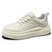 Sneakers For Men, Trendy Spring New Pure White Fashion Versatile Thick-Soled Board Shoes, Soft-Soled Dad Shoes_vogvips.com
