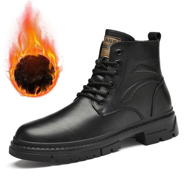 Men's Shoes Martin Boots Outdoor Tooling Boots Casual Leather Boots High Top Short Boots Cotton Boots_vogvips.com
