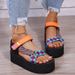 Platform Platform With Color-matching Velcro Sandals For Women Beach Shoes Plus Size Shoes_vogvips.com