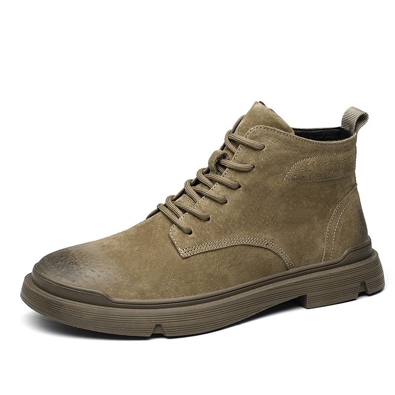 Martin Genuine Leather Casual Trendy High-top Work Single Boots 2023 Autumn New Men's Shoes_vogvips.com