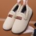 Warm Snow New Style Fleece Lined Thickened Cotton Shallow Mouth Cold-Proof Short Boots Solid Color Flat Heel Women's_vogvips.com