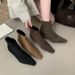 2025 Autumn Winter New Korean Style Pointed Toe Stiletto Short Women, Versatile Slimming Elastic Fashion Boots For Women_vogvips.com