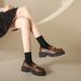 Cross Border Plus Size British Style Women S Leather Shoes New Platform Thick Sole Slip On Simple Fashion Loafers_vogvips.com