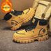 European Warm Series Winter High-top Martin Boots With Fleece Lining, Warm New Work Shoes, Trendy Men's Short Boots, Snow Cotton Shoes_vogvips.com