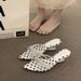 Fairy Wind Diamond Thin Strap Pointed Toe Open Toe Wedge Heel Sandals Women's Skirt French Beautiful Open Toe Flip Flops_vogvips.com