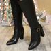 666-66 Women's Long Boots Pointed Toes, Thick High Heels, With A Comfortable, Warm, And Elegant Zipper At The Back_vogvips.com