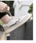 Round Head Casual Board Shoes Men's Four Breathable Splicing White Shoes_vogvips.com