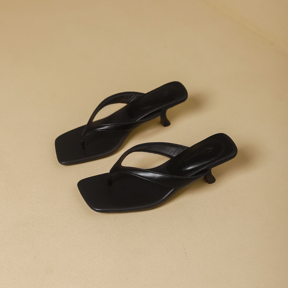 Women's Retro Leopard Print High Heeled Sandals Square Toe Flip Flops for Summer Stiletto Heels Suitable for Outdoor Wear_vogvips.com