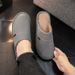 Extra-large Slippers For Winter With Footbed Non-slip Sole Comfortable Fuzzy Soft Men's Warm Fleece Cozy Slides_vogvips.com