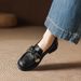 British-style Women's Loafers 2026 New Model, Thick-soled Round-toe Leather With Bow And Metal Buckle, Versatile Single_vogvips.com