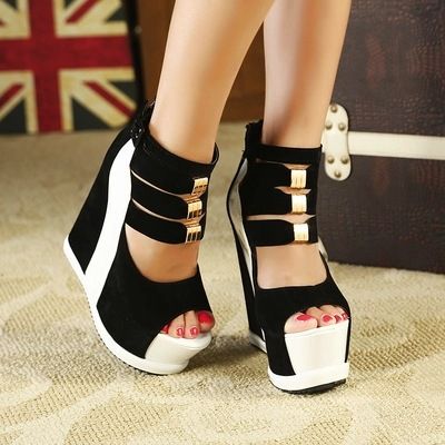 Women's New Platform Shoes, High Heels, Women's Shoes, Fashionable Waterproof Platform Wedge Heels, Increased Roman Thick-soled Sandals_vogvips.com