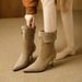 High Tube Elastic Slim Boots 2025 Autumn Winter New Pointed High Heel Boots Thin Heel Mid-Calf Boots Slip-On Martin Boots_vogvips.com