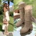 Cowhide Version~Wasteland Style Tassel Knight Thick Heel Over-the-Knee Long Slimming High Tube Boots For Women_vogvips.com