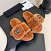 Xiaoxiangfeng Thick Bottom Heightening Mao Mao Slippers 2025 New Autumn And Winter Schoolbag Buckle Fashionable Outer Wear Internet Celebrity_vogvips.com