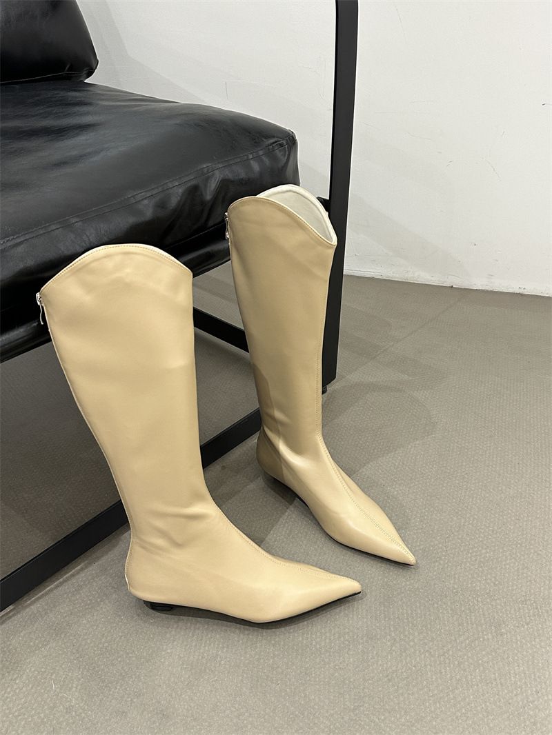 Women's Knee 2024 Autumn Winter New Style, Pointed And Simple Slim B, High Heeled With Sloping Heels, Women's Long_vogvips.com