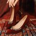 Wedding For Wide And Feet, Large Size High Heels, Pointed Toe, Stiletto Heel, Rhinestone, Suede, 2025 Model, Xiuhe_vogvips.com