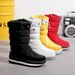 Northeast Winter Snow For Women, Thick-Soled, Cotton Shoes, Warm, Waterproof, Non-Slip, Fleece-Lined, Mid-Calf Boots_vogvips.com