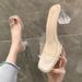 Trey Transparent Saals A Slippers For Women, Fashionable 2025 New Summer Style, Chunky High Heels, Crystal Ins_vogvips.com