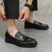 Euro Step Large Size Tassel Slip-On Men's 2025 New Brogue British Style Pointed Leather Shoes Loafers For Men_vogvips.com
