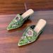 Women’s Shoes New Style Embroidery Half Slippers For Women New Embroidery Flower Retro Half Slippers Fashion Pointed Flat Sandals For Women_vogvips.com