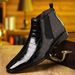 British Style Short Cowboy Martin Men Summer Gentleman Leather Boots_vogvips.com