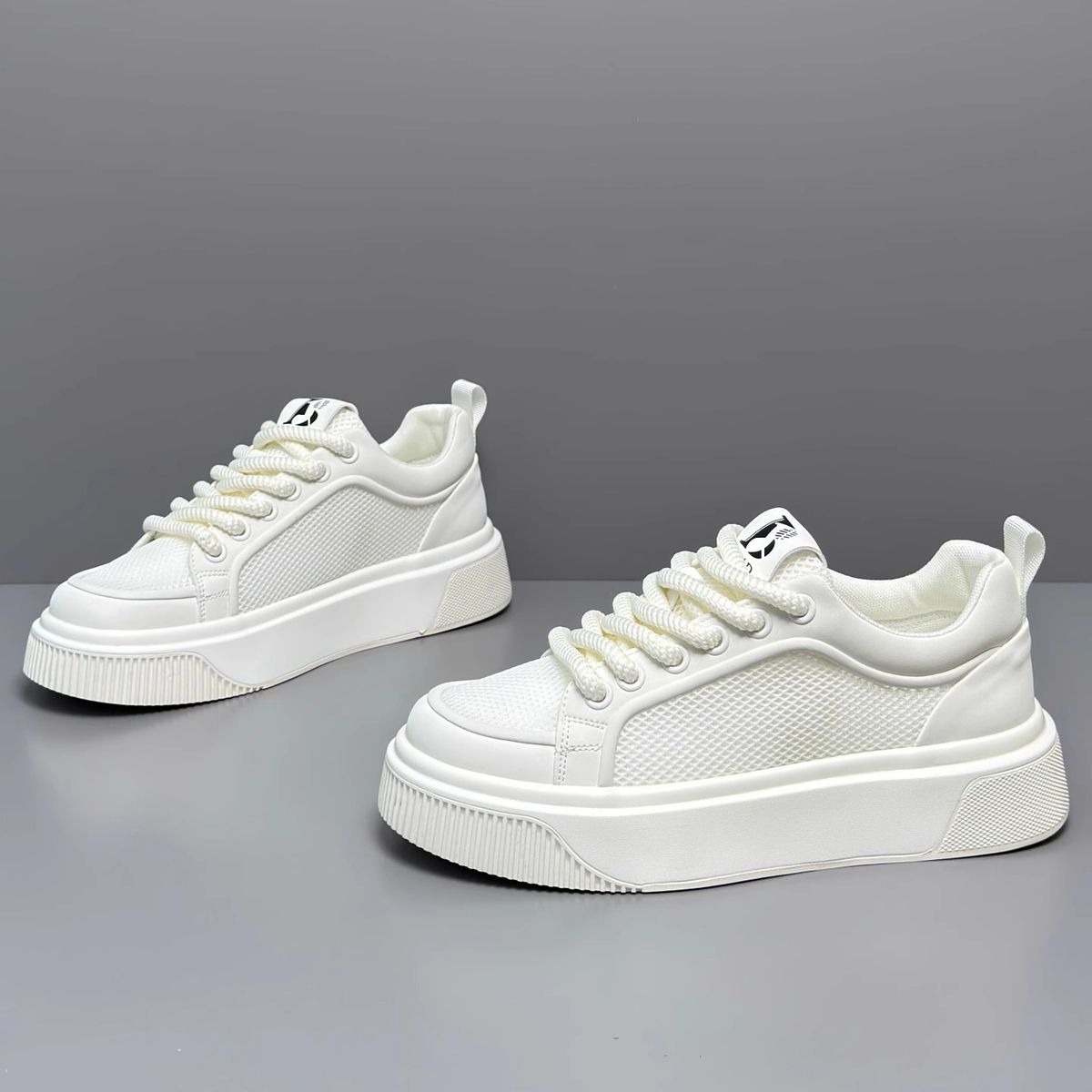 Men's Lace Up Color Block Sneakers Fashion Casual White Board Shoes Light Luxury Soft Breathable Grip Durable Vintage Trend_vogvips.com