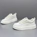 Men's Lace Up Color Block Sneakers Fashion Casual White Board Shoes Light Luxury Soft Breathable Grip Durable Vintage Trend_vogvips.com