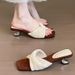 Retro Women's Woven Wedge Roman Sandals Square Toe Open Toe Stylish Vacation Look Beach Sandals_vogvips.com