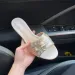 Cross Border New Casual Rhinestone Slippers Women Suitable For Wearing Outside With Medium And Thick Heel Slip On Style_vogvips.com