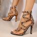 Export In-Stock Heel Sandals For Women 2024 New Snake Pattern Cross Strap Large Size European And American Women's High_vogvips.com