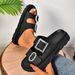 Women's Plus Size Platform Slippers With Rhinestone Side Buckles, Perfect For Outdoor Wear._vogvips.com