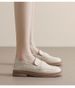 Platform Loafers For Women With One Foot, Black Retro Small Leather Shoes, Thick Heel And Soft Sole Single Shoes For Women_vogvips.com