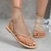 2025 New Summer Women's Clip Mesh Pressure Diamond Sexy Lace Flat Sandals_vogvips.com