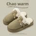 New Winter Shoes Women, Outdoor Cotton Home Slippers, Warm Fleece-Lined Plush Slippers For Men And Women_vogvips.com