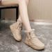 Snow 2025 Autumn New Winter Short Tube Warm Cotton Shoes With Fleece Lining Thickened Women's Boots_vogvips.com