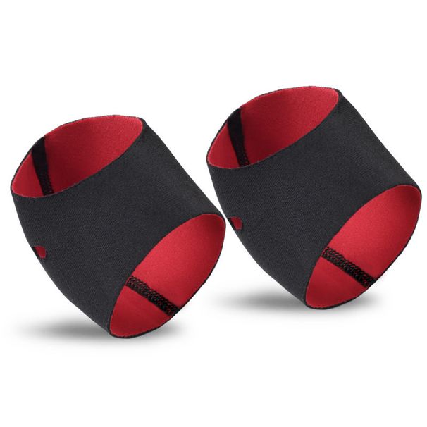 Breathable Heel Socks For Indoor & Outdoor Use - Anti-Slip Comfort Foot Protectors With Soft Cushioning (Black With Red Lining, One Size Fits All)_vogvips.com