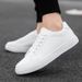 2026 Summer New 's White Sneakers Korean Style Fashionable Casual Trendy Versatile Large Size Soft Leather Shoes For_vogvips.com