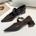 Rough Heeled Mary Jane Niche Shoes For Women In Autumn And Winter 2025 Versatile Shallow Mouth Single Buckle With Black_vogvips.com