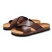 RUIZUSTOCK Summer New Men's Slippers Beach Shoes Student Cross Strap Water Cork Sandals_vogvips.com