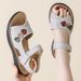 Real Cowhide Middle-aged And Elderly Mother Sandals, Women's New Summer French Style Matching Skirt, Thick Soled Sponge_vogvips.com