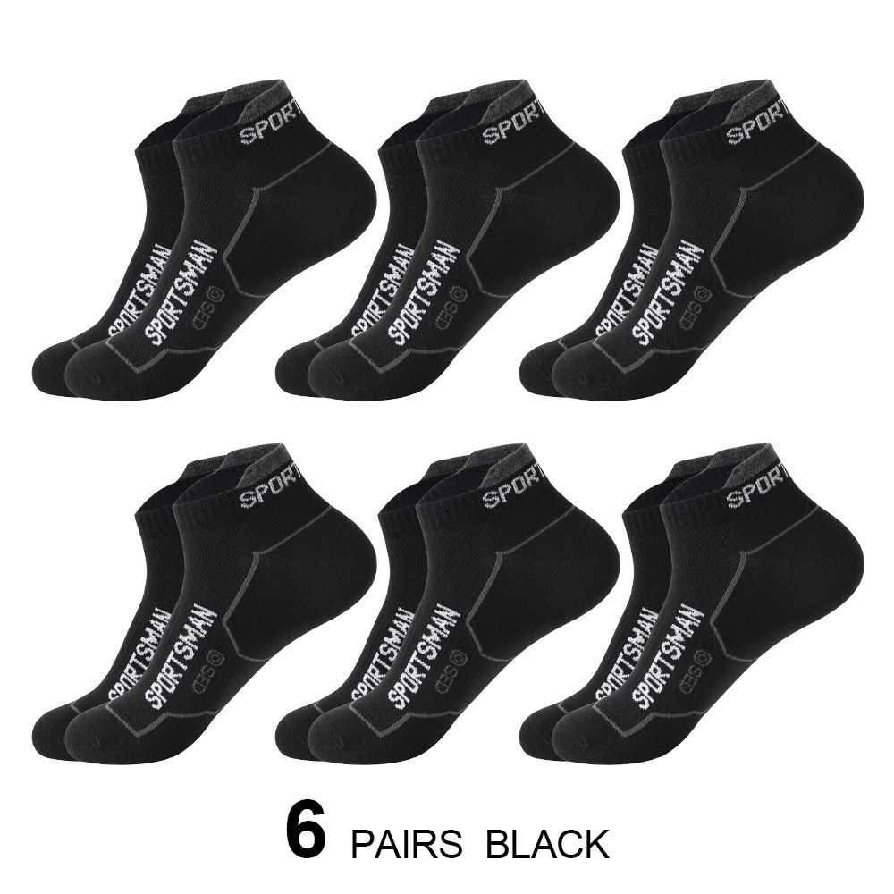 Men's Mesh Short Socks, 6 Pairs Sweat Absorbent Anti-Odor Breathable Socks For Running Basketball Sports_vogvips.com