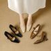 French-style Vintage Mary Jane Women's Shoes, Soft Leather, 2026 Spring New Model, Square Toe High Heels, Stiletto Heel, Single St_vogvips.com