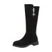 Frosted Velvet Surface Snow For Women, Chunky Heel, 2024 Autumn Winter New Mid-Calf , Mid-Heel, Warm Lined Women's_vogvips.com