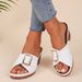 Women's Shoes High Heeled Fish Mouth Slippers For Women Summer Large Size Thick Heeled Square Buckle One Line Slippers_vogvips.com